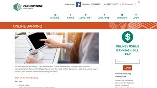 Online Banking - Cornerstone CU - Cornerstone Credit Union
