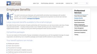 Employee Benefits | Cornerstone Employer Solutions