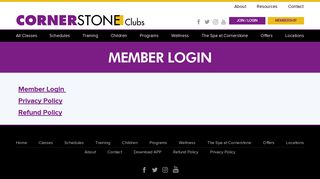 Member Login - Cornerstone Clubs Cornerstone Clubs