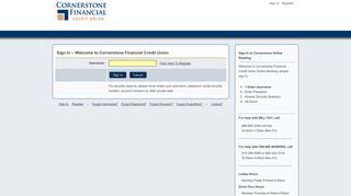Cornerstone Financial Credit Union Online Banking