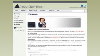 CCU Mobile - Mobile Banking | Corning Credit Union