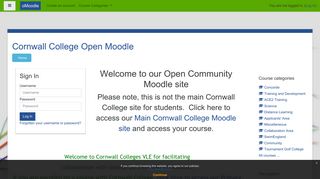 Cornwall College Open Moodle