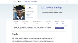 Corporate.ecacolleges.com website. Sign In.