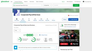 Corporate Payroll Services Reviews | Glassdoor