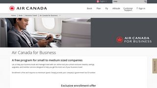Air Canada for Business, a program for small to medium sized ...