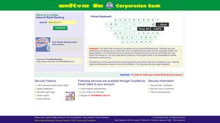 Welcome to CorpNet - Internet Retail Banking - Corporation Bank(Net ...