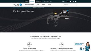 SBI Platinum Corporate Credit Card - For The Global Traveler | SBI Card