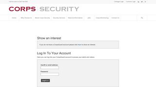 Customer Log In - Corps Security