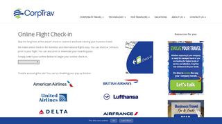 Online Flight Check-In | Business Travel Tools - CorpTrav