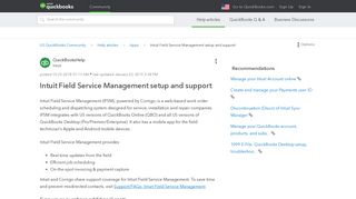 Intuit Field Service Management setup and support - QuickBooks ...