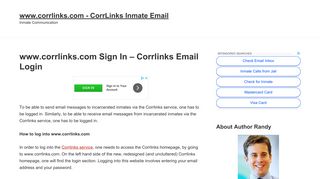 www.corrlinks.com Sign In - Corrlinks Email Login - www.corrlinks.com ...