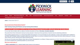 School Direct ITT - Pickwick Learning