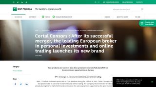 Cortal Consors : After its successful merger, the leading European ...