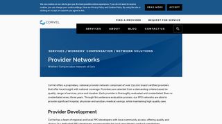 Workers' Compensation Preferred Provider Network of Care | CorVel
