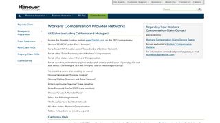 Workers' Comp Provider Networks | The Hanover Insurance Group