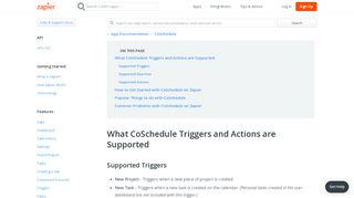 CoSchedule - Integration Help & Support | Zapier