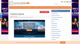 Cosmo Casino Review - Games, Bonuses, Payment Methods