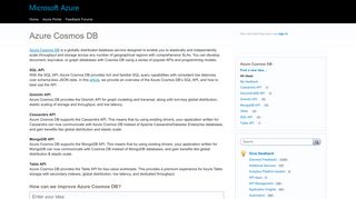 Azure Cosmos DB: Top (285 ideas) – Customer Feedback for Microsoft ...