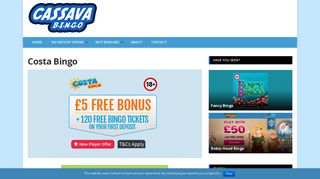Costa Bingo Review | Get Your £5 FREE Bingo Account Here!