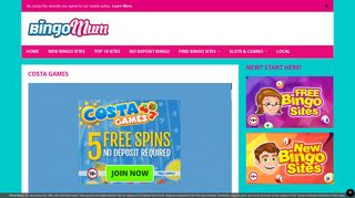 Costa Games | You Have 5 FREE Spins Here - Bingo Mum