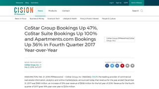CoStar Group Bookings Up 47%, CoStar Suite Bookings Up 100 ...