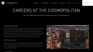 Las Vegas Luxury Hotel | Careers | The Cosmopolitan