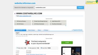 costarslive.com at Website Informer. Log in. Visit Costarslive.