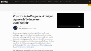 Costco's Auto Program: A Unique Approach To Increase Membership