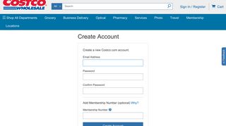 Register Account - Costco Wholesale