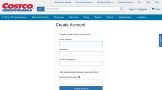 Register Account - Costco