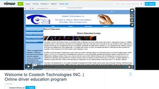 Costech Technologies INC. | Online driver education program - Vimeo