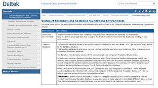 Costpoint Essentials and Costpoint Foundations Environments