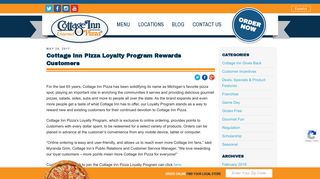 Cottage Inn Pizza Loyalty Program Rewards Customers - Cottage Inn ...