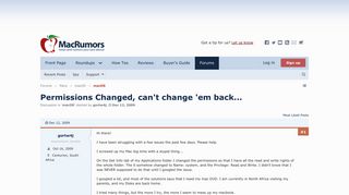 Permissions Changed, can't change 'em back... | MacRumors Forums