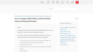 How to configure ODBC DSNs in 32-bit and 64-bit versions of ...