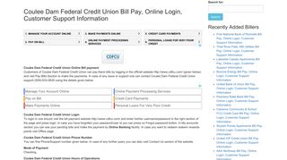Coulee Dam Federal Credit Union Bill Pay, Online Login, Customer ...