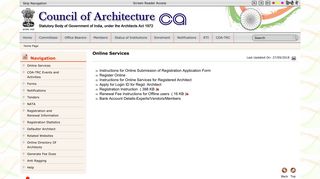 Online Services - Council Of Architecture