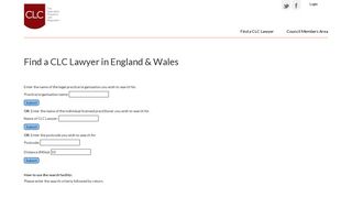 Find a CLC Lawyer in England & Wales