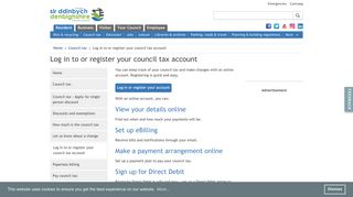 Log in to or register your council tax account | Denbighshire County ...