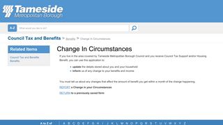 Change In Circumstances | Tameside