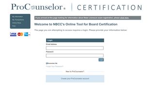 Login Required - ProCounselor - NBCC