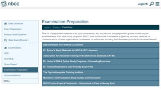 Examination Preparation | NBCC