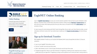 EagleNET Online Banking | North Country Savings Bank
