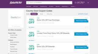 15% Off Country Door Coupon, Coupon Codes - RetailMeNot