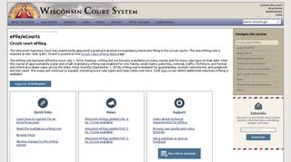 Wisconsin Court System - eFile/eCourts - Circuit court eFiling