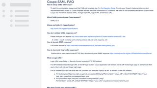 Coupa SAML FAQ - integrate.coupa.com - Coupa Docs