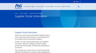 Supplier Portal | PGSupplier.com