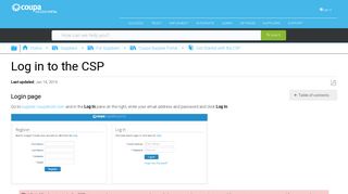 Log in to the CSP - Coupa Success Portal