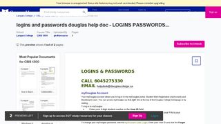 logins and passwords douglas help doc - LOGINS ... - Course Hero