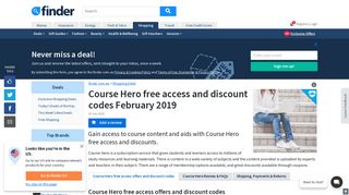 Course Hero Free Access & Offers January 2019 | finder.com.au